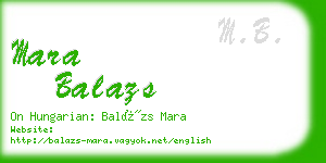 mara balazs business card